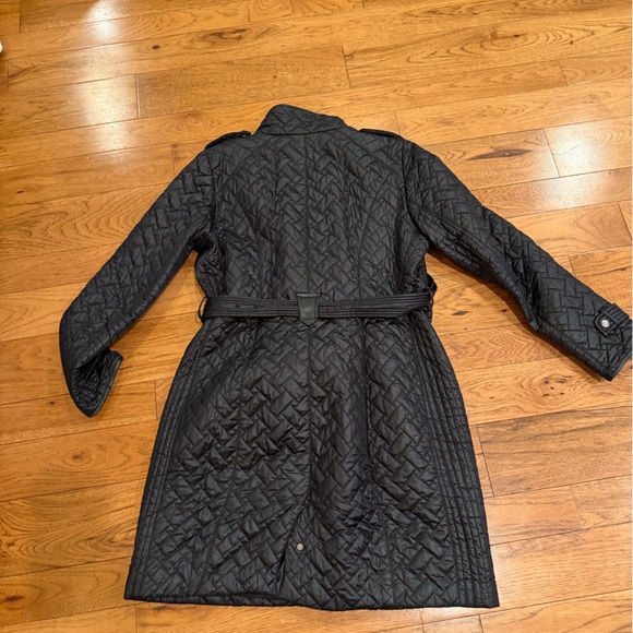 Cole Haan Black Quilted Trench Coat - Picture 4 of 4